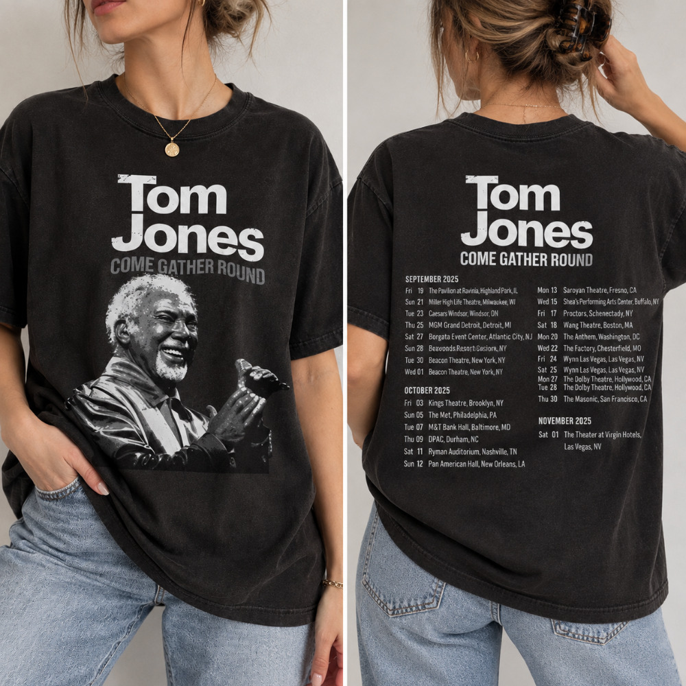 Tom Jones Come Gather Round Concert Tour Music Legend Vintage T-Shirt